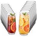 VEVOR Drinking Glasses Set, 16-Piece Crystal Glass Cups, Elegant Mixed Glassware Set, with 8 Pcs 18.26 Oz Highball and 8 Pcs 11.5 Oz Cocktail Drinkware for Kitchen, Beer, Smoothie, Juice, Soda, Wine