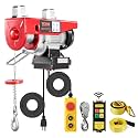 VEVOR Electric Hoist, 440 lbs 120V Electric Winch with 328 ft Wireless & 14 ft Wired Remote Control, 40 ft Single Cable Lifting Height, Single/Double Slings, Lift Hoist for Garage Warehouse Factory