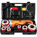VEVOR Electric Pipe Threader, 2300W Pipe Threading Machine with 6 Dies 1/2"-2", 110V Hand-held Pipe Threader Machine with Copper Motor, Portable Electric Pipe Threading Kit with Carrying Case