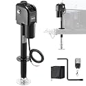 VEVOR Electric Trailer Jack, 7500 lbs Capacity, Electric Power Tongue Jack with Waterproof Protective Cover &amp; LED Light for Travel Trailer, Camper, RV, 9.84-33.85 in Lift, 12V DC with Wiring, Black