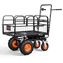 VEVOR Electric Utility Cart, 36V 432Wh Battery Powered Electric Wagon, 500W Power Wheelbarrow with Brake, 660 lbs Load Heavy Duty Steel Garden Cart for Farm and Yard All Purpose Modular Cargo Bed