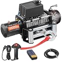 VEVOR Electric Winch, 12000 lbs Load Capacity, 12V DC Truck Winch with Φ7/20 in x 85 ft Steel Rope, Wireless & Wired Remote Control, Suitable for Towing SUV Jeep Trailer Boat Off-Road Vehicle