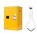 VEVOR Flammable Cabinet, 23.2 x 18.1 x 35.4 Inch, 13 Gallon Flammable Storage Cabinet with Adjustable Shelf, Cold-Rolled and Galvanized Steel Fire Cabinets, for Commercial Industrial Home Use, Yellow