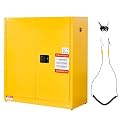 VEVOR Flammable Cabinet 18" x 43" x 46", 29 Gallon Flammable Storage Cabinet with Adjustable Shelf, Cold-Rolled and Galvanized Steel Fire Cabinets, for Commercial Industrial Home Use, Yellow