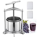 VEVOR Fruit Wine Press, 1.6 Gallon/6L, Stainless Steel Manual Juice Maker with Powerful T-Shaped Handle, Juice Making for Apple/Grape/Orange/Berry, Cheese/Tincture/Herbal Press, for Kitchen Home