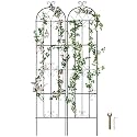 VEVOR Garden Trellis for Climbing Plants, 87 x 20 in, 2 Packs Rustproof Metal Garden Flower Trellis, Outdoor Climbing Rose Cucumbers Support, Decorative Clematis Trellis for Courtyards Lawns