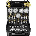 VEVOR Hydraulic Pressure Test Kit, 10/100/250/400/600bar, 5 Gauges 13 Test Couplings 14 Tee Connectors 5 Test Hoses, Hydraulic Gauge Kit with Sturdy Carrying Case, for Excavator Construction Machinery