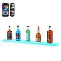 VEVOR LED Lighted Liquor Bottle Display, 1 Tier 40 Inch Wall Mounted Whiskey Rack Stand, 1 Step Commercial Illuminated Home Bar Shelf, Acrylic Drinks Light Shelves with RF Remote &amp; App Control