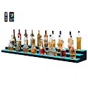 VEVOR LED Lighted Liquor Bottle Display, 3 Tier 70 Inch, Illuminated Home Bar Shelf with RF Remote &amp; App Control, 7 Static Colors, Acrylic Lighted Whiskey Shelf for 52 Bottles, Powered by Adapter Only