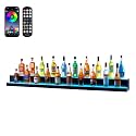 VEVOR LED Lighted Liquor Bottle Display, 2 Tiers 72 Inch Commercial Illuminated Home Bar Shelf, 2 Steps Whiskey Rack Stand, Acrylic Drink Shelves with RF Remote & App Control, and Multicolor Light