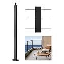 VEVOR Level Drilled Cable Railing Post, 12 Holes, 42x1x2 Inches Stainless Steel Cable Railing System Kit for Indoor Outdoor Deck Balcony, 1 Pack, Black, Product ID 1JZLGZXHS1063GGTD001V0
