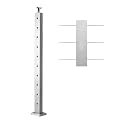 VEVOR Level Drilled Cable Railing Post, 10 Holes, 36x1x2 Inches Stainless Steel Cable Railing System Kit for Indoor Outdoor Deck Balcony, 1 Pack, Silver, Product ID 1JZLGZXYS914I4BDB001V0
