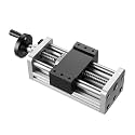 VEVOR Linear Stage Actuator, 100 mm Effective Stroke, Ball Screw CNC Linear Motion Guide Rail, Double Optical Axis, C7 High-Precision, Bearing Slide Block, Manual Handwheel, for CNC Router X Y Z Axis