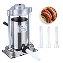 VEVOR Manual Sausage Stuffer, 2 L / 5 LBS Vertical Sausage Machine with G-type Clamp, Food-Grade 304 Stainless Steel Barrel with 2 Stuffing Tubes, for Home Kitchen Restaurant Commercial