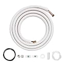 VEVOR Mini Split Line Set, 16FT 1/4" &amp; 1/2" O.D Copper Pipes Tubing and Triple-Layer Insulation, for Air Conditioning or Heating Pump Equipment &amp; HVAC with Rich Accessories (18ft Connection Cable)