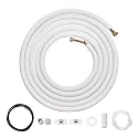 VEVOR Mini Split Line Set, 25FT 1/4" &amp; 1/2" O.D Copper Pipes Tubing and Triple-Layer Insulation, for Air Conditioning or Heating Pump Equipment &amp; HVAC with Rich Accessories (27ft Connection Cable)