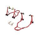 VEVOR Motorcycle Stand Lift, 850lbs Capacity Front Rear Combo Stand Lift, Front Wheel Dual-Fork Stands, Rear U+L Fork Swingarm Spool Stands, for Most Yamaha Honda Kawasaki Suzuki Motorcycles, Red