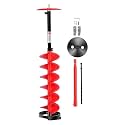 VEVOR Nylon Ice Auger Drill Bit, 8" Diameter 41" Length, Cordless Ice Augers for Ice Fishing with Extra 13.4in Extension Rod, Drill Adapter, Top Plate and Blade Guard