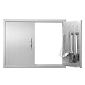 VEVOR Outdoor Kitchen Doors 31W x 24H Inch 304 Stainless Steel Double Doors