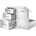 VEVOR Outdoor Kitchen Drawers, 23"W x 21"H x 30"D, Cabinet/Trash/Door/Combo