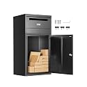 VEVOR Package Delivery Boxes for Outside, 35.8 in Mailbox for Parcel with Lock, Galvanized Steel Package Drop Box with Anti-Theft Design, Weather-Resistant Package Mailbox for Home and Office, Black