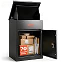 VEVOR Package Delivery Boxes for Outside, Extra Large Mailbox with Coded Lock, Galvanized Steel Wall Mounted Mailboxes 17.3"x13.8"x22.8", Anti-Theft Baffle, IPX3 Waterproof for Porch, Curbside