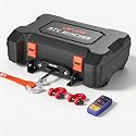 VEVOR Portable Winch, 4500 lbs 12V DC Electric Winch with Synthetic Rope, Wireless & Wired Remotes, Box-Style Recovery Kit with Fairlead, Clevis Hook, Strap for ATV UTV Off-Road Outdoor Pulling Tasks