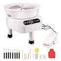 VEVOR Pottery Wheel Direct Drive 350W, 10 inch Ceramic Forming Machine with LCD Touch Screen Foot Pedal 50-300RPM Adjustable Speed, 18PCS Accessory Tools Kit for Adults Beginners, Craft Gift, White