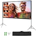 VEVOR Projector Screen with Stand, 120 inch 16:9 4K 1080 HD Outdoor Movie Screen with Stand, Wrinkle-Free Projection Screen with Tripods and Carry Bag, for Home Theater Cinema Backyard Movie Night