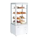 VEVOR Refrigerated Display Case, 3 Cu.Ft./85L Countertop Pastry Display Case, 3-Tier Commercial Cake Refrigerator with LED Lighting, TURBO Cooling, Frost-Free Air-Cooling, for Bakery, Dessert Shop
