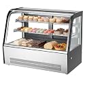 VEVOR Refrigerated Display Case, 5 Cu.Ft./145L Countertop Pastry Display Case, 2-Tier Commercial Cake Refrigerator with LED Lighting, TURBO Cooling, Frost-Free Air-Cooling, for Bakery, Dessert Shop