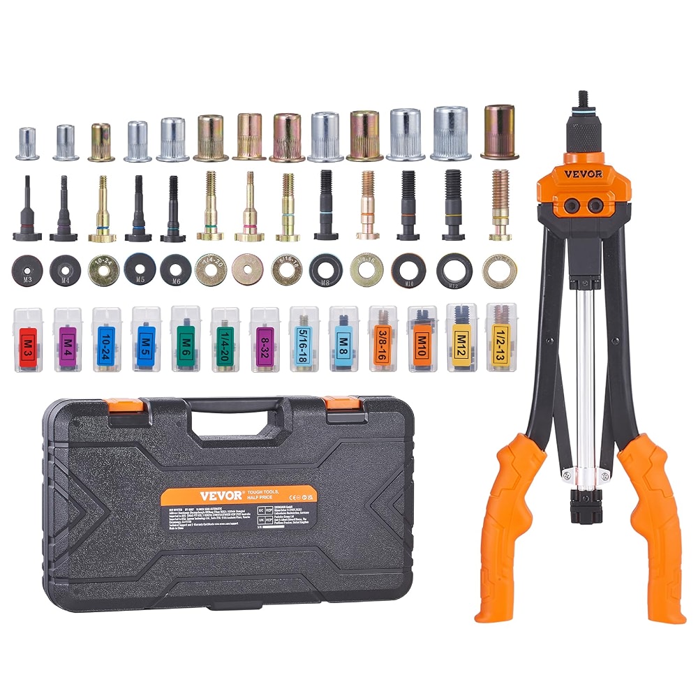 VEVOR Rivet Nut Tool, 16 inch Rivnut Tool Kit with 13PCS Metric and SAE ...