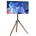 VEVOR Tripod Easel TV Stand, for 40-65 inch Flat Screen/Curved TVs Up to 99 lbs, 18° Left-Right Rotation Portable TV Stand with Oak Wood Legs, for Bedroom, Living Room, Studio, MAX VESA 600 x 400 mm