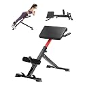 VEVOR Roman Chair Hyperextension Bench, 250 lbs Adjustable & Foldable Extension Machine, Multi-Function Exercise Equipment for Glute, Hamstring, Back, and Ab Workout, Fitness Weight Bench for Home Gym