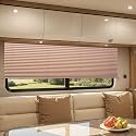VEVOR RV Blinds, 62 in x 32 in, RV Pleated Shades, Polyester Fabric, Easy to Clean and Install, Privacy Protection and Sunlight Blocking, for Camper, Travel Trailer, Motorhome Window, Cappuccino
