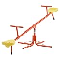 VEVOR Seesaw Teeter Totter for Kids Outdoor, 100 lbs Load Capacity per Seat, Sit and Spin Teeter Totter with 4-Prong Support Legs, Playground Equipment with Swiveling 360 Degrees Rotating for Aged 3+
