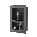 VEVOR Shower Niche, 16 x 20 x 4 inch Recessed Wall Niche with Movable Divider Shelf, Modern Soap &amp; Shampoo Storage Organizer, Square Corners, Sealed Waterproof Design, Black for Bathroom Shower