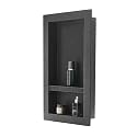 VEVOR Shower Niche, 16 x 28 x 4 inch Recessed Wall Niche with Movable Divider Shelf, Modern Soap &amp; Shampoo Storage Organizer, Square Corners, Sealed Waterproof Design, Black for Bathroom Shower