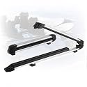 VEVOR Ski & Snowboard Roof Rack, Carry up to 4 Pairs of Skis or 2 Snowboards, 2 PCS Aluminum Universal Car Roof Rack Top Holder with Lock & Rubber Padding, Carrier for Fishing Rod, Fit Most Crossbars
