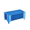VEVOR Stackable Kiddie Cot, 6 Pack Portable Toddler Nap Cots, Standard Size 40" L x 23" W Daycare Cots for Kids, Preschool Classroom Daycare Beds for Sleeping, Resting, Naptime, Blue