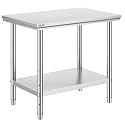 Vevor Stainless Steel 900x600x800 mm Commercial Kitchen Prep &amp; Heavy Duty Metal Work Table with Adjustable Feet for Restaurant, Home and Hotel : Industrial &amp; Scientific