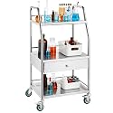 VEVOR Stainless Steel Utility Cart with 3 Shelves & 1 Drawer, 360 Swivel Casters, 220lbs Capacity