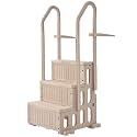 VEVOR Swimming Pool Ladder, 3-Step Double Handrails Stairs with Non-Slip Heavy Duty Steps, Max Load Capacity 400 lbs, for 36-48 Inch Inground & Above-Ground Pools of Any Decking Surface, Taupe