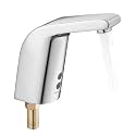 VEVOR Touchless Bathroom Sink Faucet, Automatic Motion Sensor Restroom Toilet Faucet Cold Water with Single Hole, Battery Operated for 9/16 in Pipe Commercial Lavatory,Chrome Plated Silver
