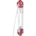 VEVOR Twin Sheave Block and Tackle 1/2 in x 100 ft Twin Sheave Block with Braid Rope 30-35 KN 6600-7705 lbs Double Pulley Rigging