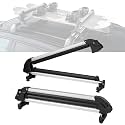 VEVOR Universal Car Roof Rack - Fit Most Crossbars, Carry up to 6 Pairs of Skis or 4 Snowboards, Aluminum Snowboard Ski Rack with Lock & Rubber Padding