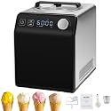 VEVOR Upright Automatic Ice Cream Maker with Built-in Compressor, 2 Quart No Pre-freezing Fruit Yogurt Machine, Stainless Steel Electric Sorbet Maker, 4 Modes Gelato Maker with Digital Display &amp; Timer