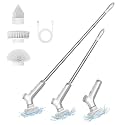 VEWIOR Electric Spin Scrubber, Cordless Cleaning Brush with 3 Adjustable Angle 2 Speeds 3 Replaceable Brush Heads for Floor Bathroom Tub Tile Kitchen Window