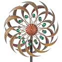 VEWOGARDEN Garden Metal Wind Spinners Outdoor Kinetic Wind Sculptures & Spinners for Yard Lawn Patio Decorations, Copper Green