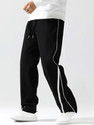 VEXUA Striped Men Black Track Pants